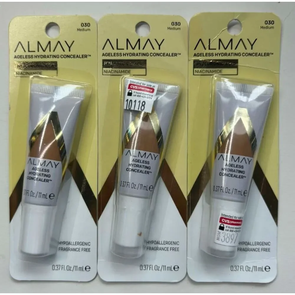 Almay Ageless Hydrating Concealer 030 Medium Hypoallergenic Lot of 3